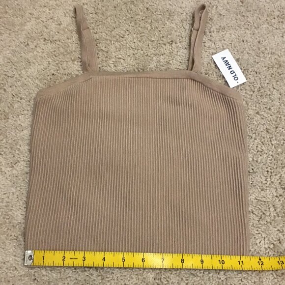 NWT Old Navy Beige Ribbed Square Neck Cropped Cami - Picture 10 of 11
